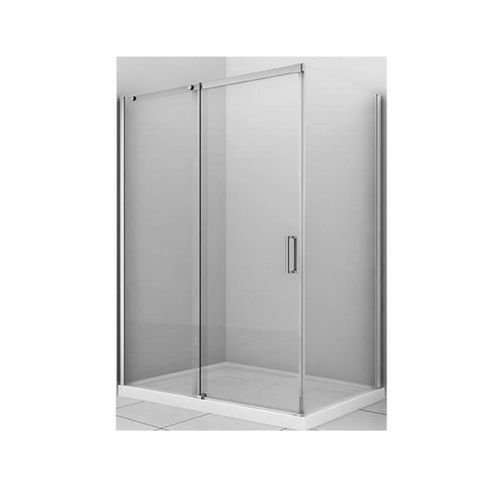 Vague 54  chrome clear angle shower door