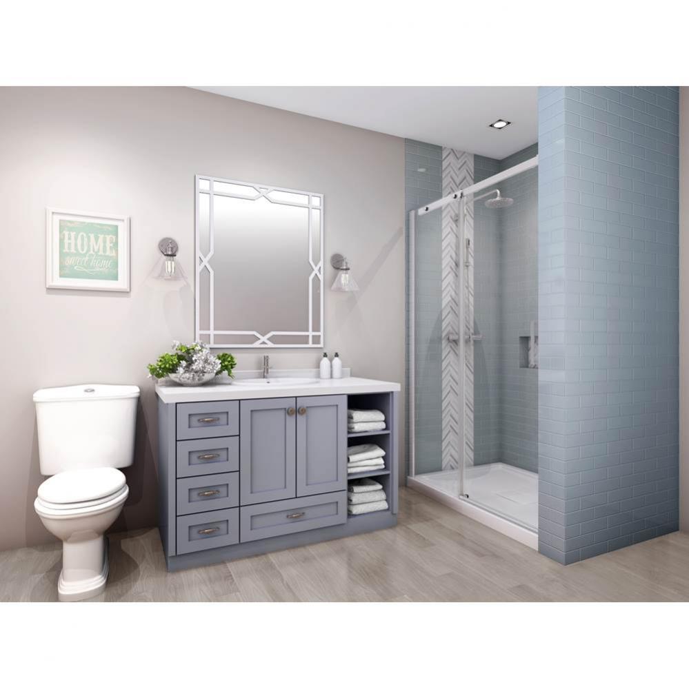 Vague 54 chrome clear straight shower door