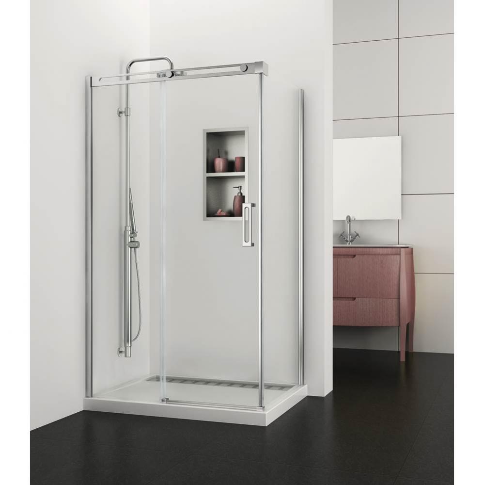 Zazeri 48 straight shower door + Zazeri 32  straight return panel