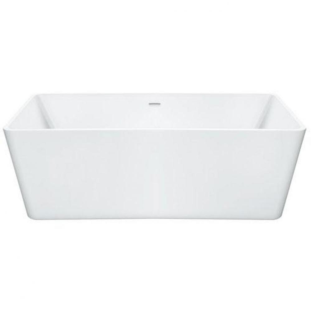 Alya white tub 63'' x 31 1/2 x 23 5/8 chrome OVF