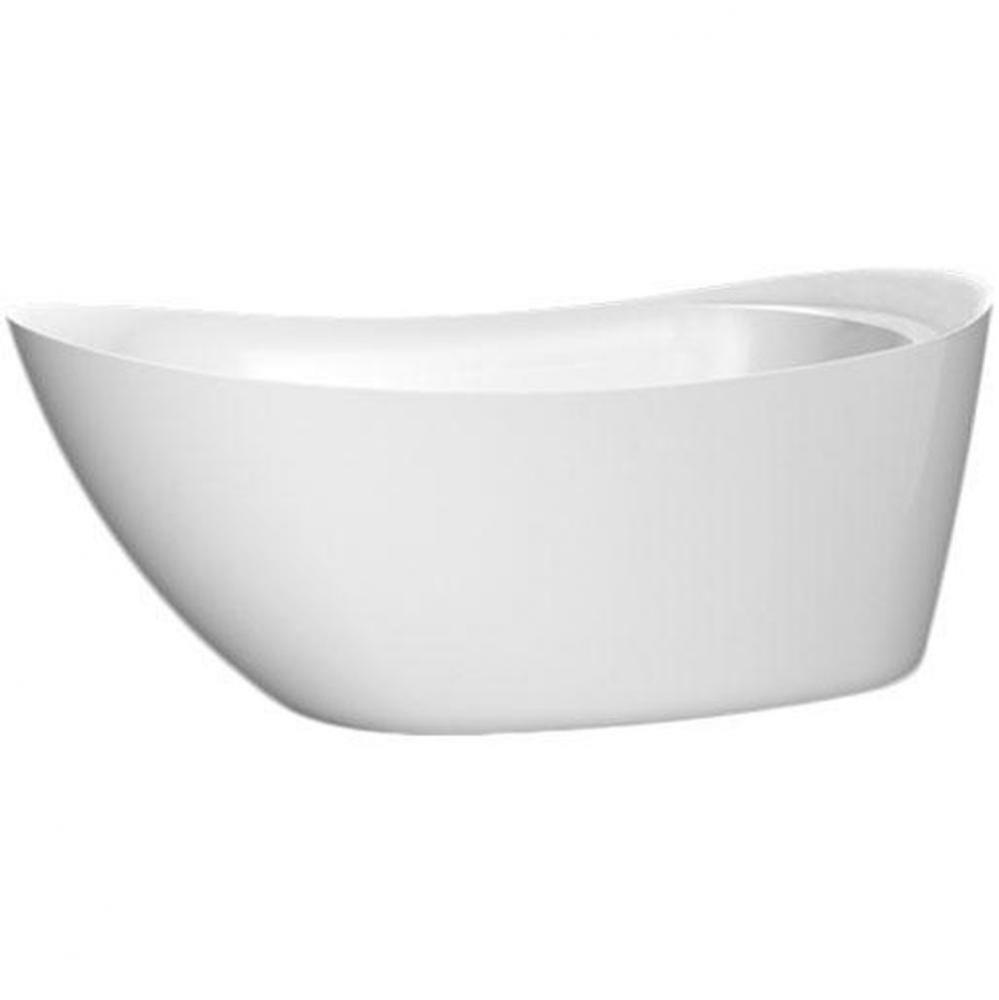 Minoti white tub 67'' x 30'' x 27'' 1/2 with chrome waste & over