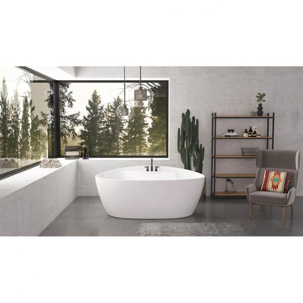 Pura white tub 59 7/8 x 32 5/8 x 24 5/8