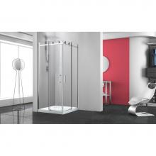 Zitta Canada DBL4236NRED21 - Bellini 42'' x 36'' chrome clear rectangular corner shower door''