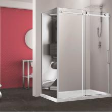 Zitta Canada DBL4800WSTC21+DBL3600PSTG25 - Bellini 48 straight shower door wall closing chrome clair+Bellini 36 chrome MIRROR  LEFT straight