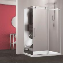 Zitta Canada DBL5400ASTC21+DBL3600PSTG25 - Bellini 54 chrome straight shower door+Bellini 36 chrome MIRROR  LEFT straight side panel