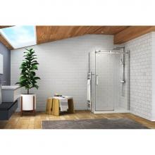 Zitta Canada DBL6000ASTC21+DBL3200PSTX2A+AS00392 - Bellini 60 chrome clear straight shower door + Bellini 32 return panel accessory chrome clear stra