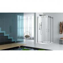 Zitta Canada DPA3636NCAD21 - Piazza 36''x 36'' chrome clear square corner shower door