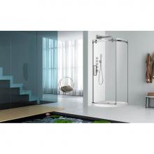 Zitta Canada DPA3636NRDG21 - Piazza 36x36 chrome clear round corner shower door left side