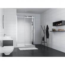 Zitta Canada DPA4800ASTC21+DPA3600PSTX2B+AS00464B4836CREL1 - Piazza 48 chrome straight shower door + Piazza 36 return panel column chrome clear straight + Show