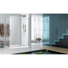 Zitta Canada DPA5400AANC21+DPA3600PSTG25 - Piazza 54 chrome clear angle straight shower door + Piazza 36 chrome MIRROR  LEFT straight side pa