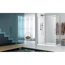 Zitta Canada DPA5400AANC21+DPA3600PSTH25 - Piazza 54 chrome clear angle straight shower door + Piazza 36 chrome MIRROR RIGHT straight side pa