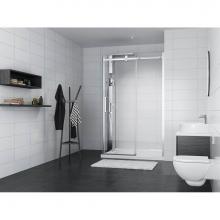 Zitta Canada DPA6000ASTC21+DPA3600PSTX2B+AS00464B6036CRER1 - Piazza 60 chrome straight shower door + Piazza 36 return panel column chrome clear straight + Show