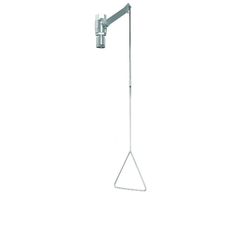 Barrier Free Drench Shower w/ Vertical Supply, Stainless Steel Fixture