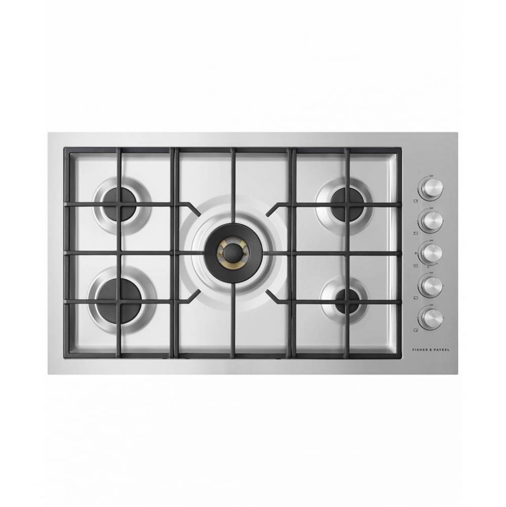 Gas on Steel Cooktop 36 5 Burner, Flush