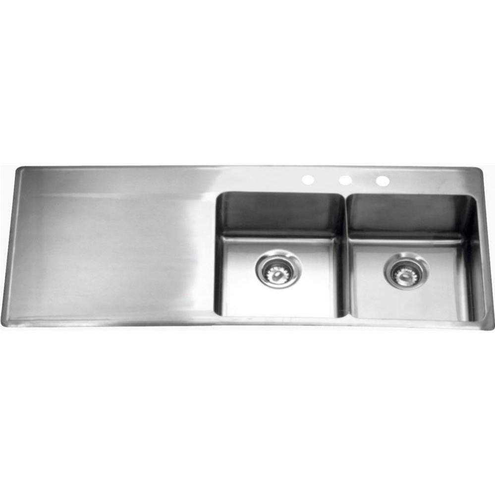 Drainboard sinks - 18 gauge, drainboard sink, double