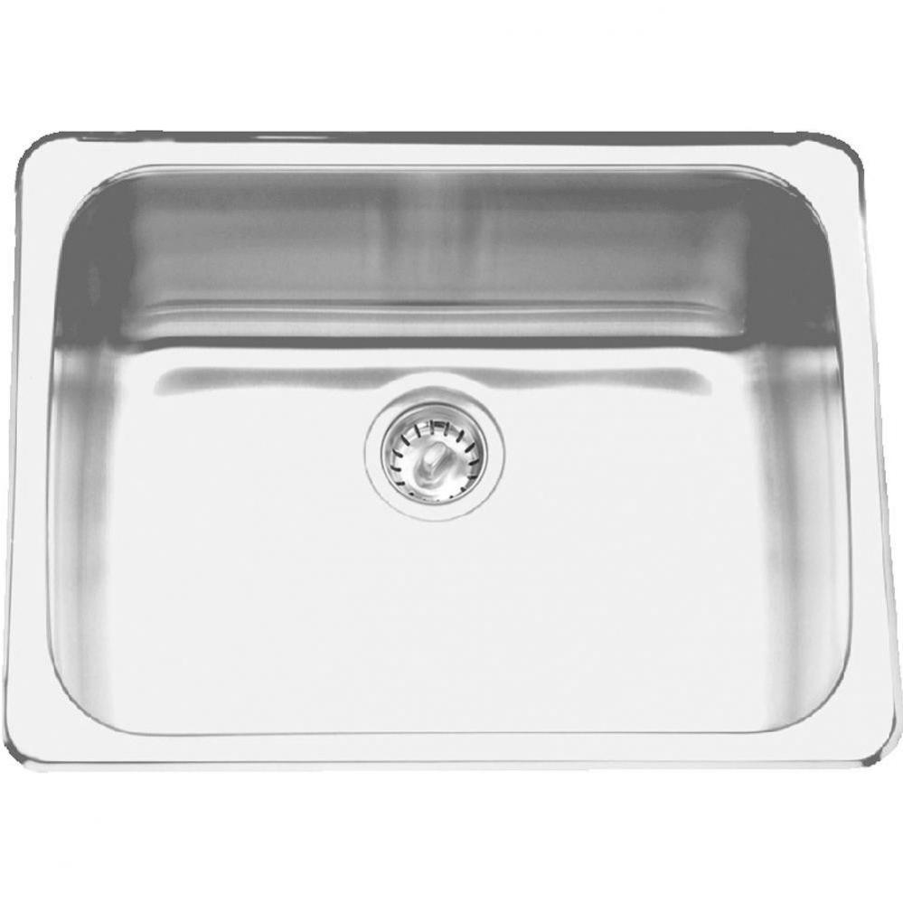 Single Compartment Topmount Sinks - Single, no ledge, 20 gauge