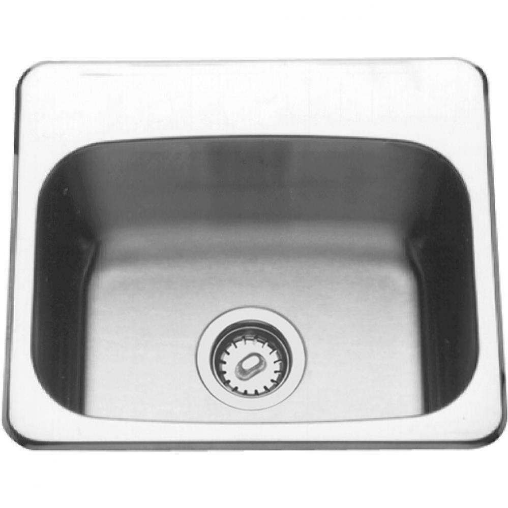 Single Compartment Topmount Sinks - Single, with ledge, 18 gauge