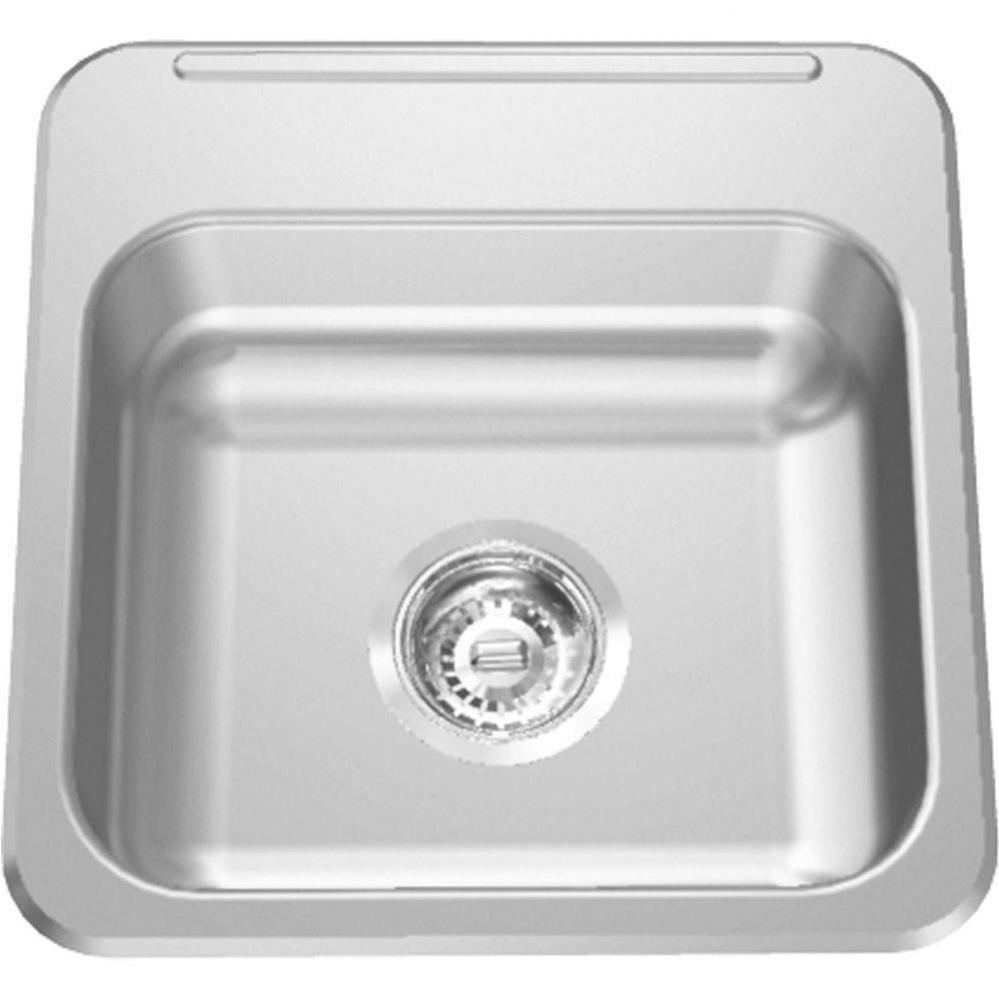 Single Compartment Topmount Sinks - Single, with ledge, 18 gauge