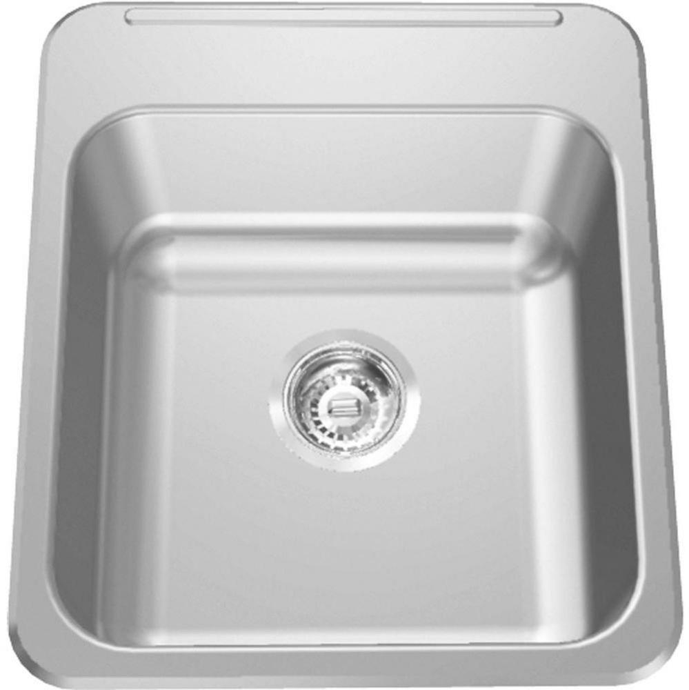 Single Compartment Topmount Sinks - Single, with ledge, 18 gauge