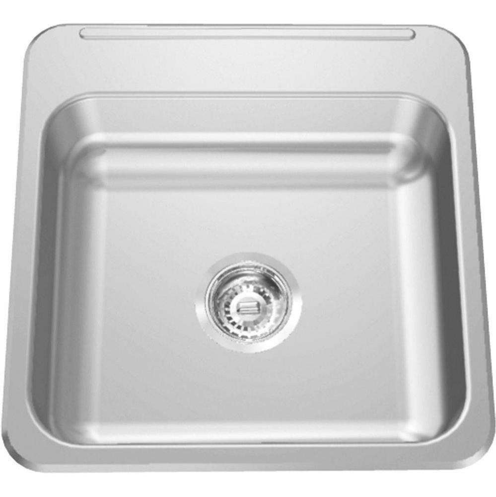 Single Compartment Topmount Sinks - Single, with ledge, 18 gauge