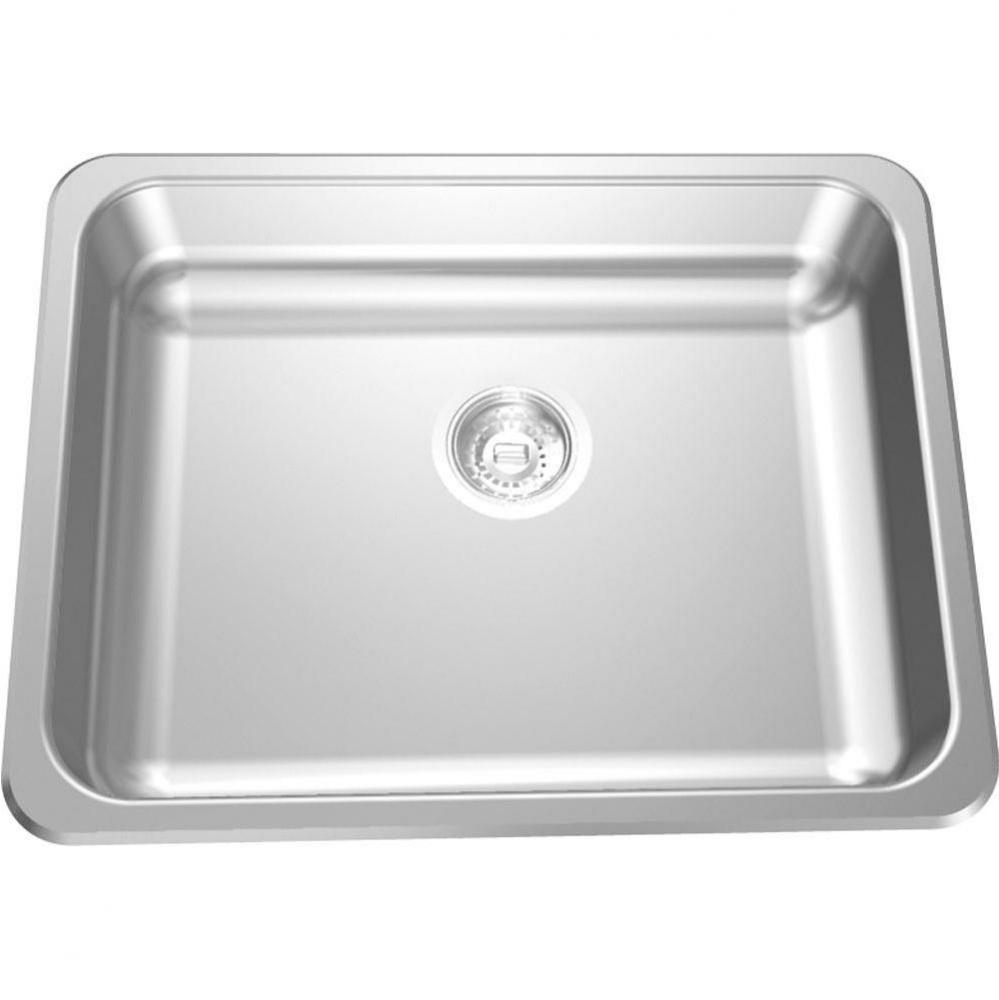 Single Compartment Topmount Sinks - Single, no ledge, 18 gauge