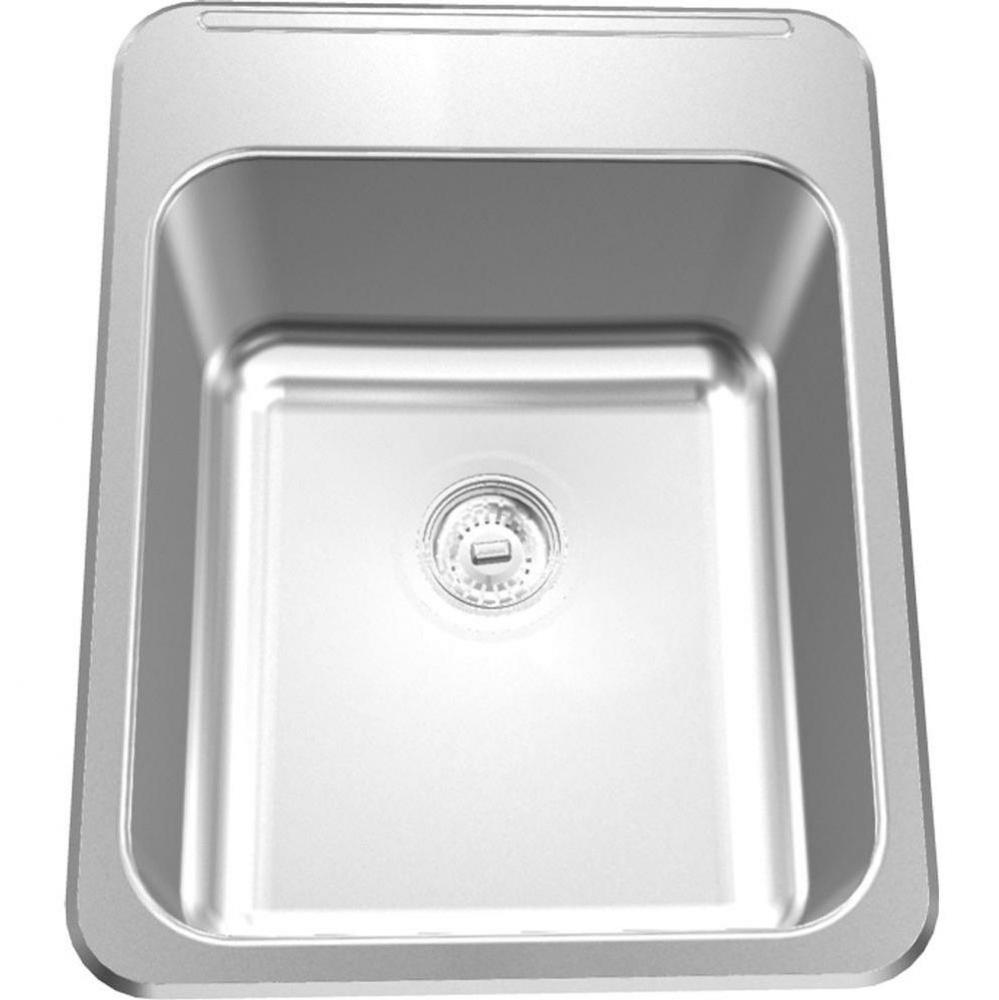 Single Compartment Topmount Sinks - Single, with ledge, 18 gauge