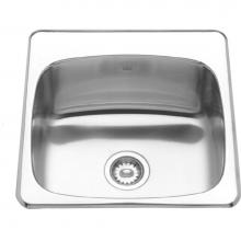 Franke Commercial Canada LBS6810P-1/1 - Single Compartment Topmount Sinks - Single, with ledge, 18 gauge