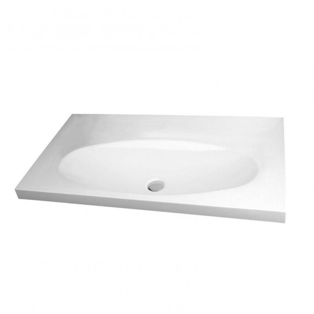 Countertop Basin Without Overflow White