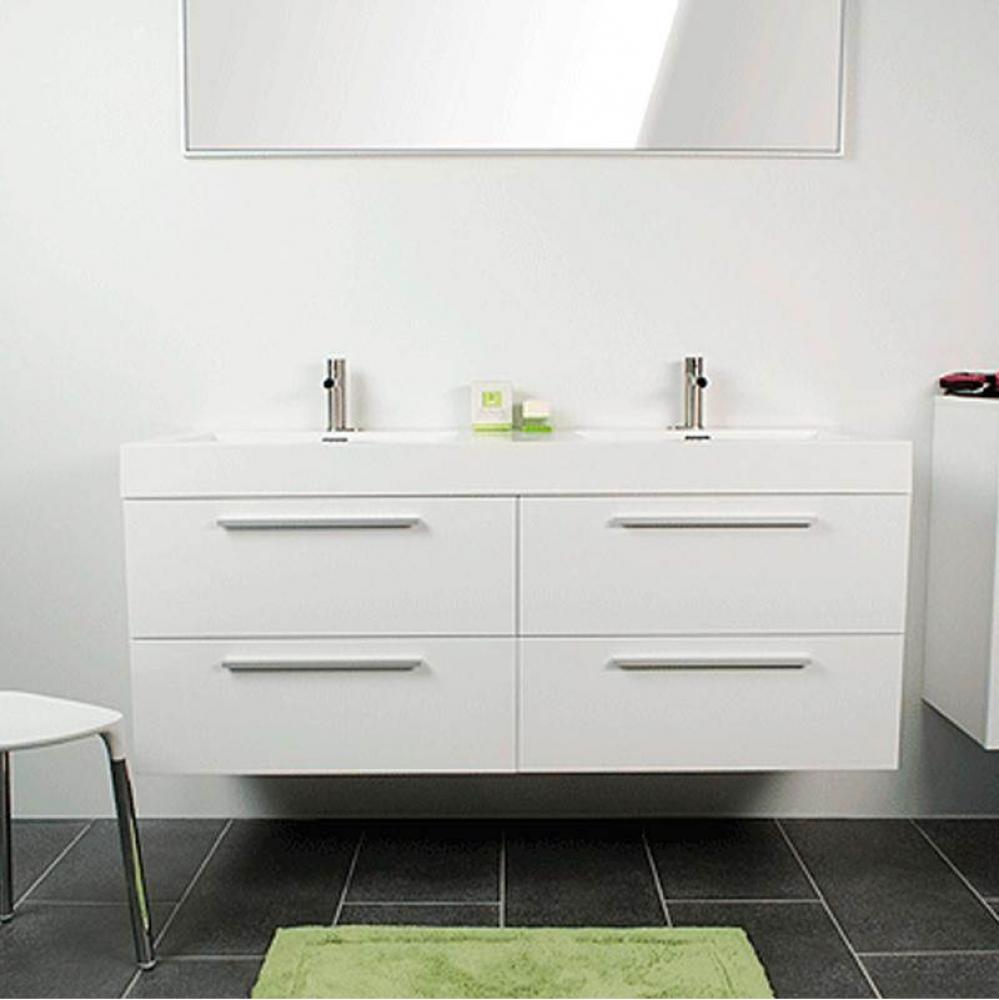 Lakered Basin/Cabinet Set White