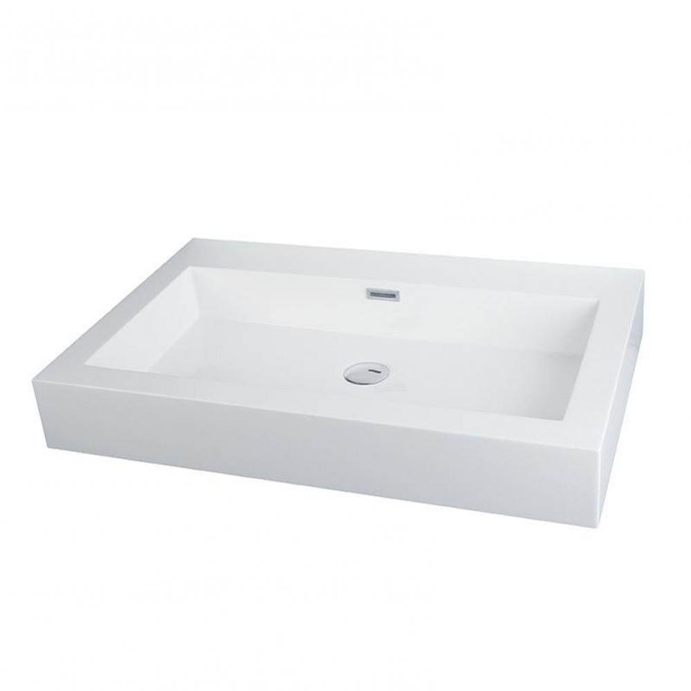 Countertop Basin With Overflow White