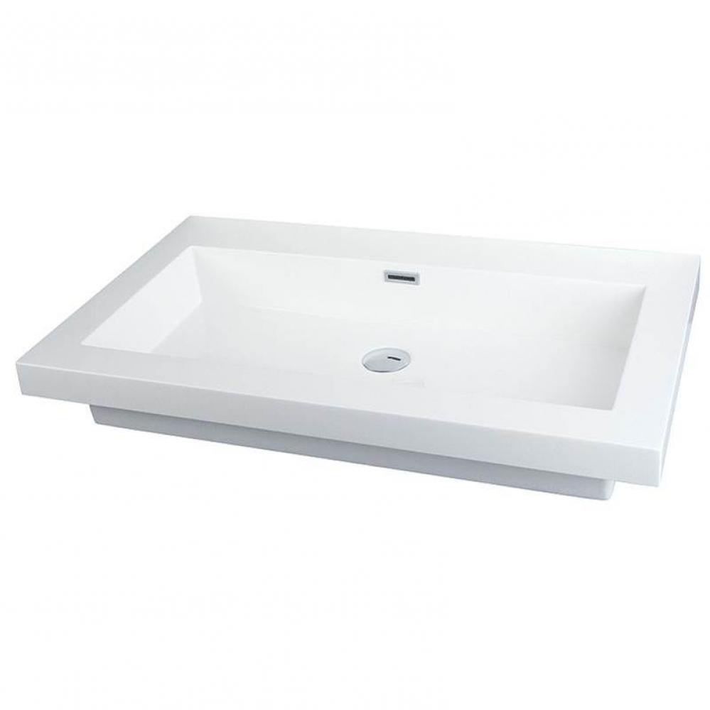 Countertop White Basin With Overflow