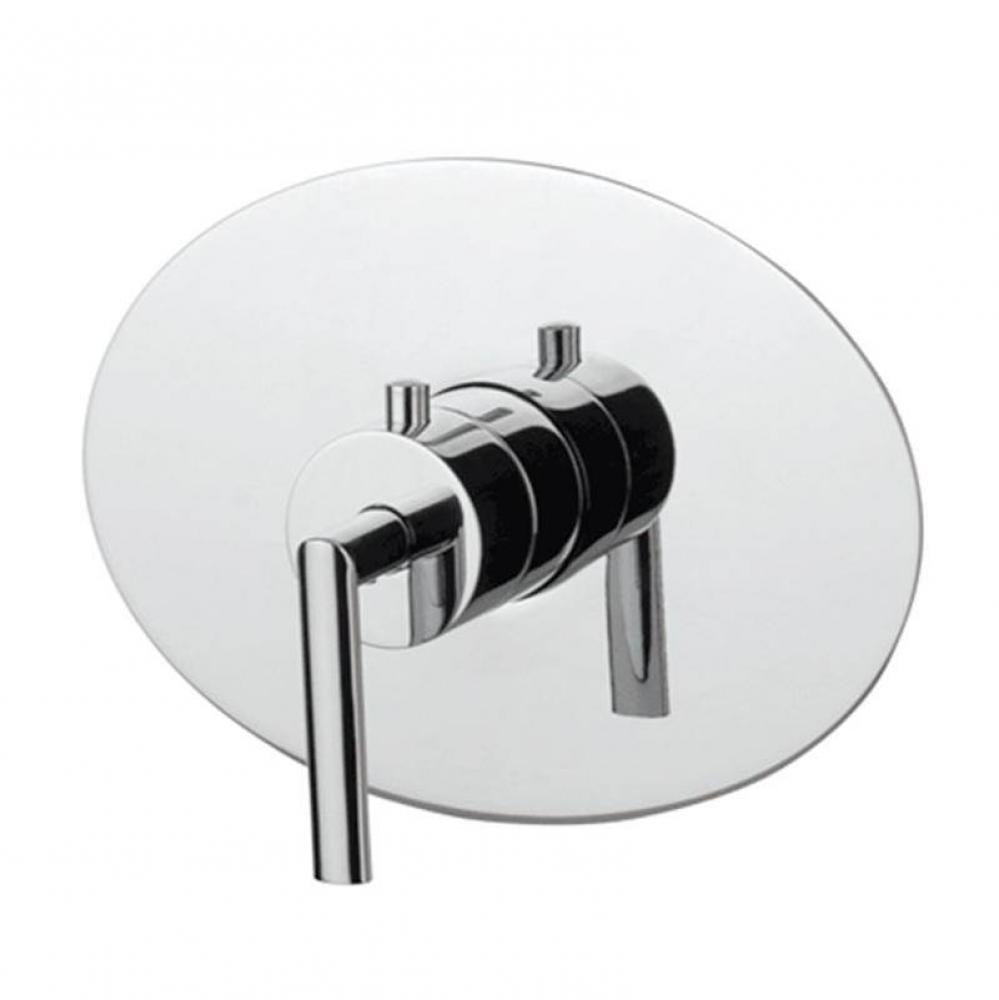 Trim with handle for thermostatic mixer