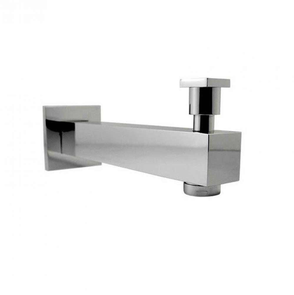 Square S-On Bathtub Spout 190Mm With Div. Chrome