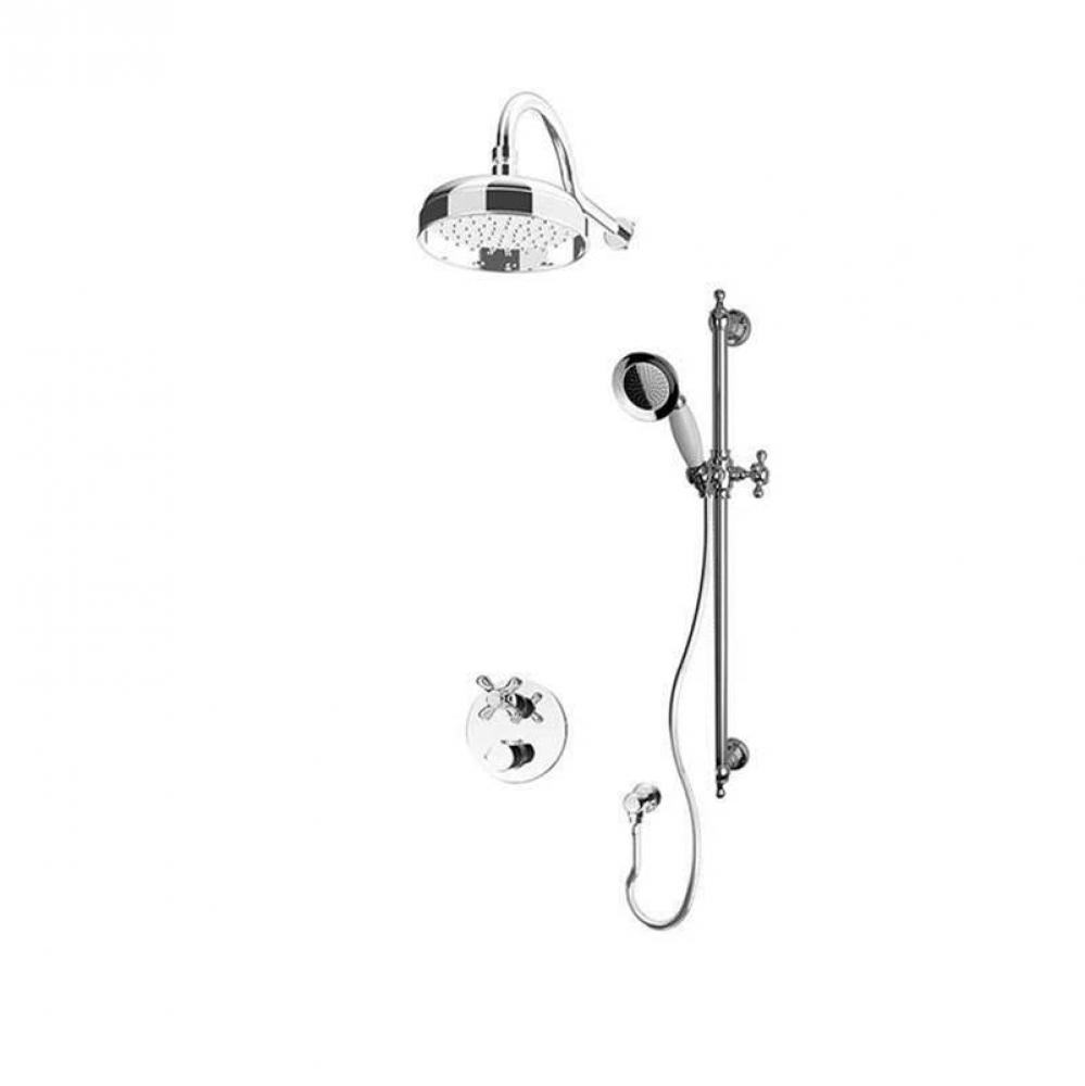 Jade 1/2'' Therm. Shower Set 2 Ways Div. Chrome