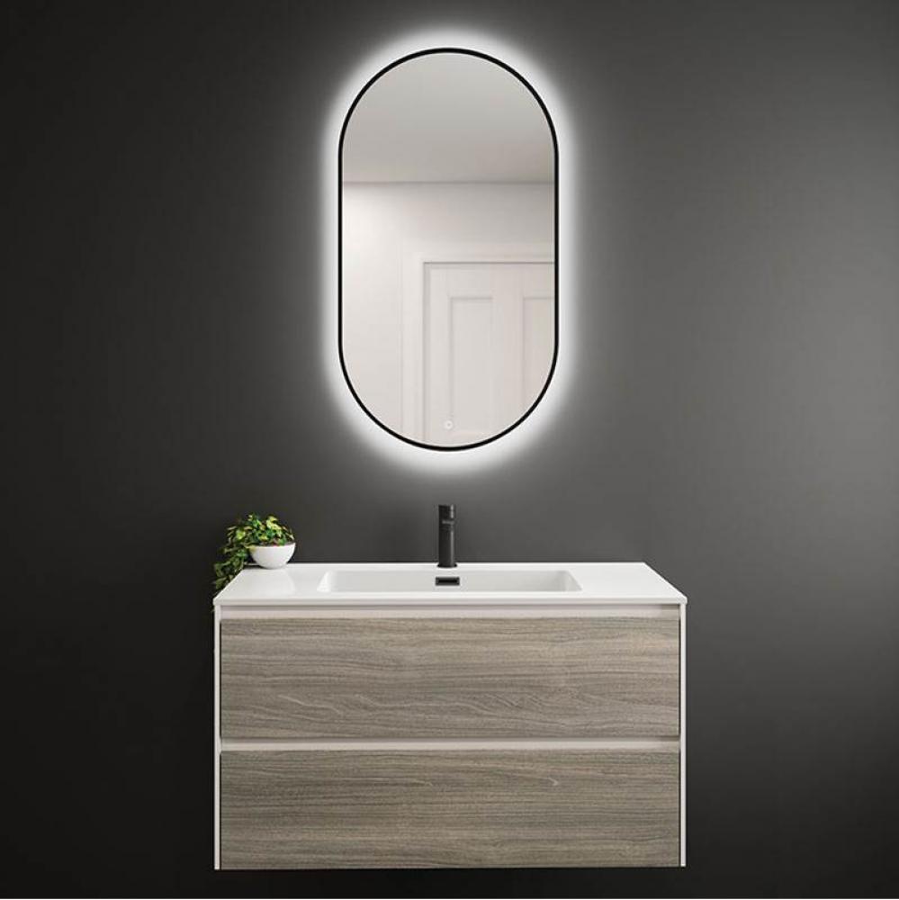 Miro Led Mirror 480X890 mm Backlight Oblong Black