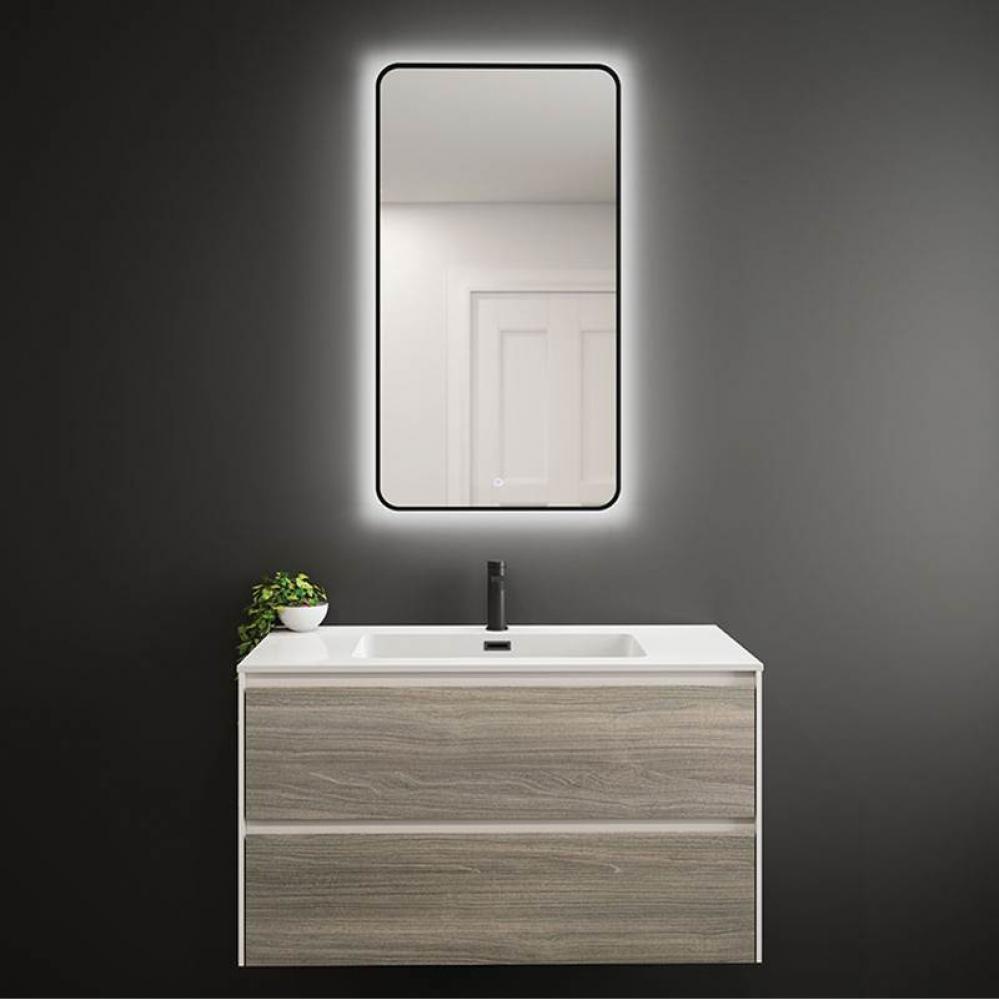 Miro Led Mirror Anti-Fog 480X890 mm Backlight Rect. Black