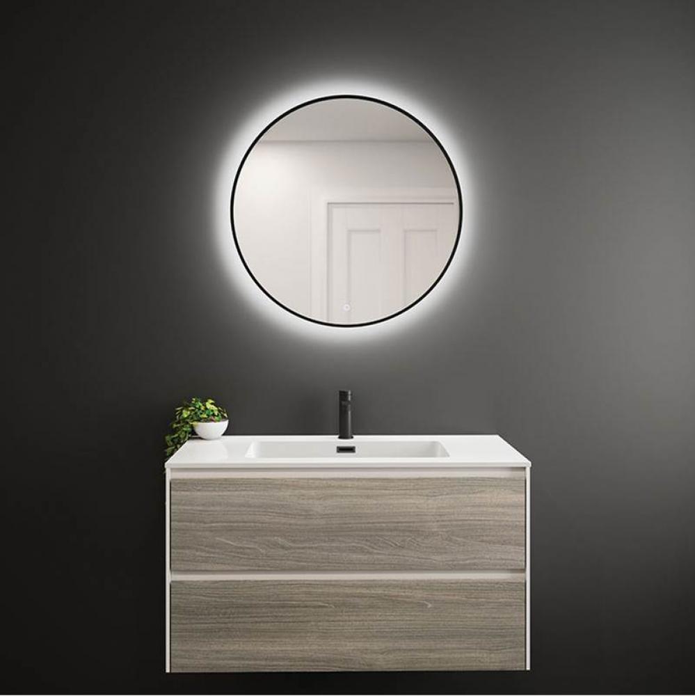 Miro Led Mirror 660X660 mm Backlight Round Black