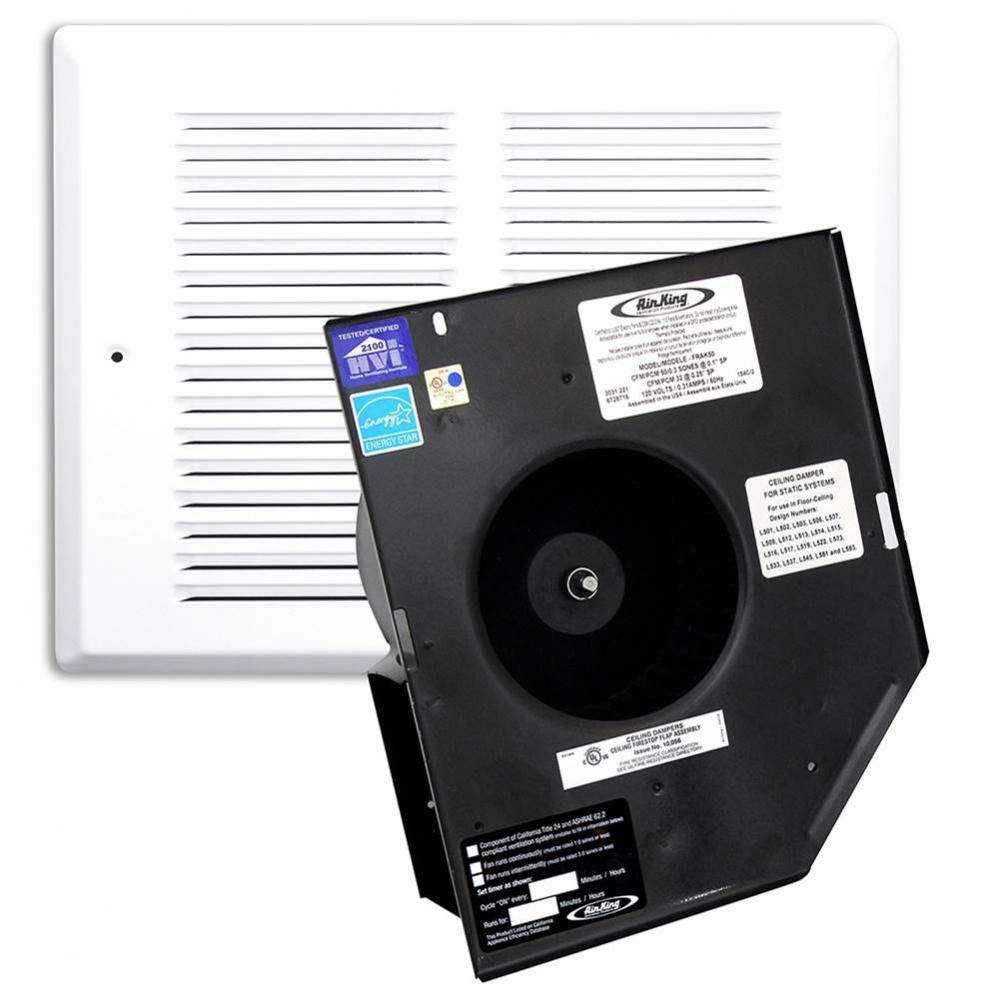 80 cfm Energy Star Certified Fire Rated Exhaust Fan
