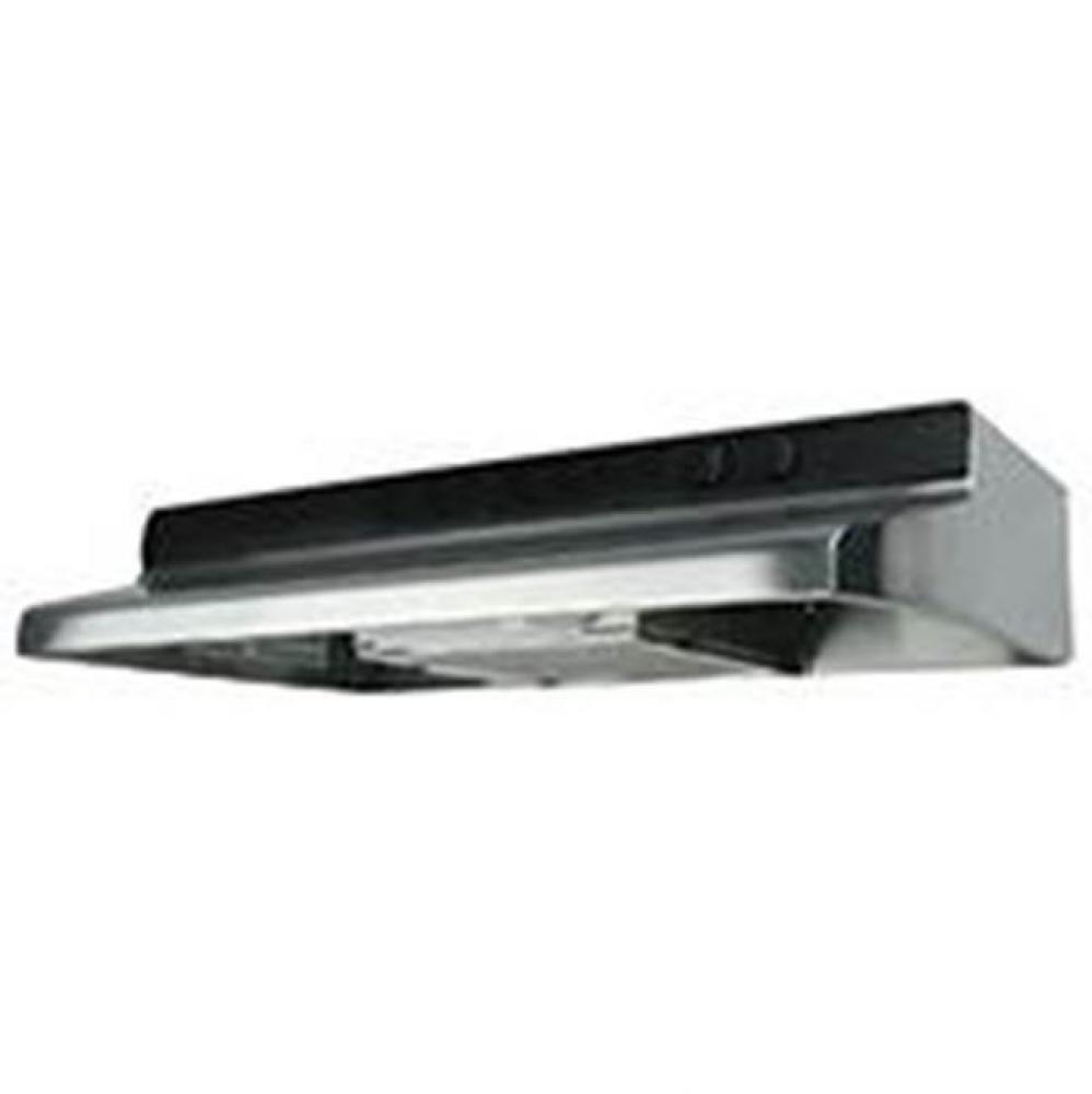 Quiet Zone Under Cabinet Range Hood St. Steel w/infinite Speed Control, Incandescent Lighting