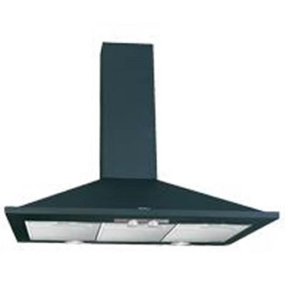 Barcelona Wall Mounted Range Hood Black w/3 Speed Blower