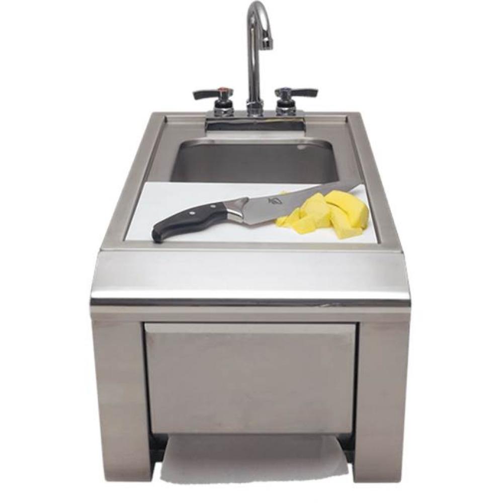 14-Inch Outdoor Rated Prep And Wash Sink With Towel Dispenser 