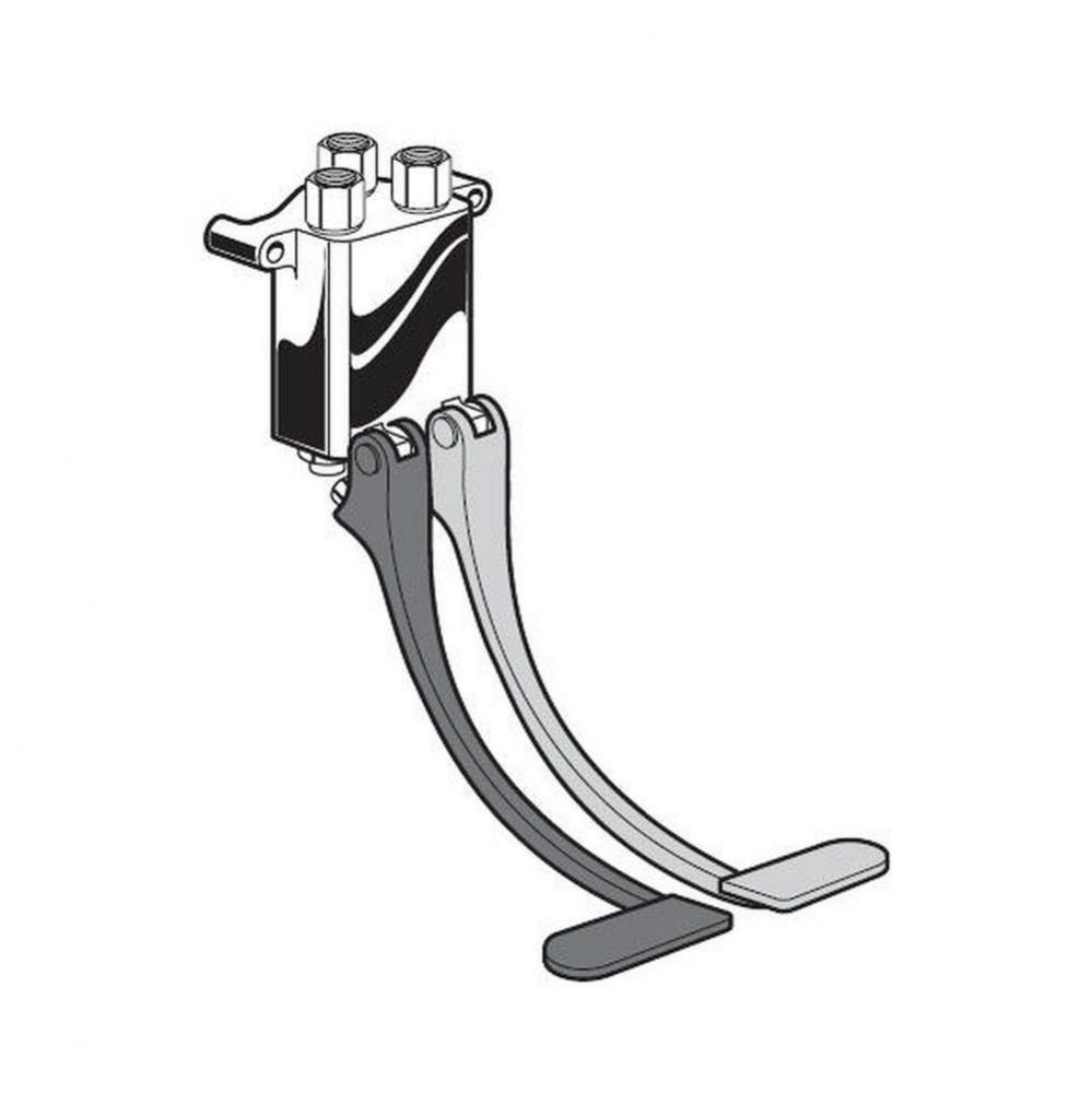 Self-Closing Double Pedal Valve Wall Mounted