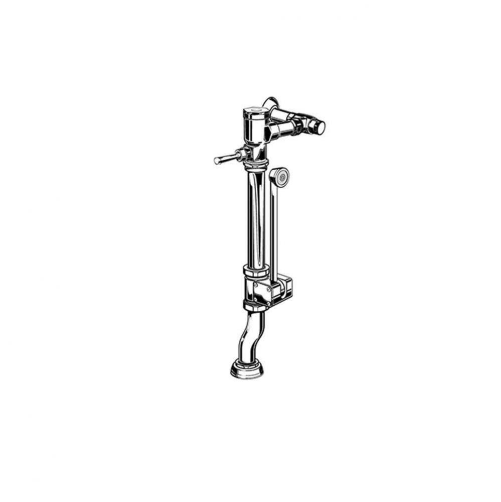 Ultima™ Manual Flush Valve With Bedpan Washer Assembly, Offset Tube, 1.28 gpf/4.8 Lpf
