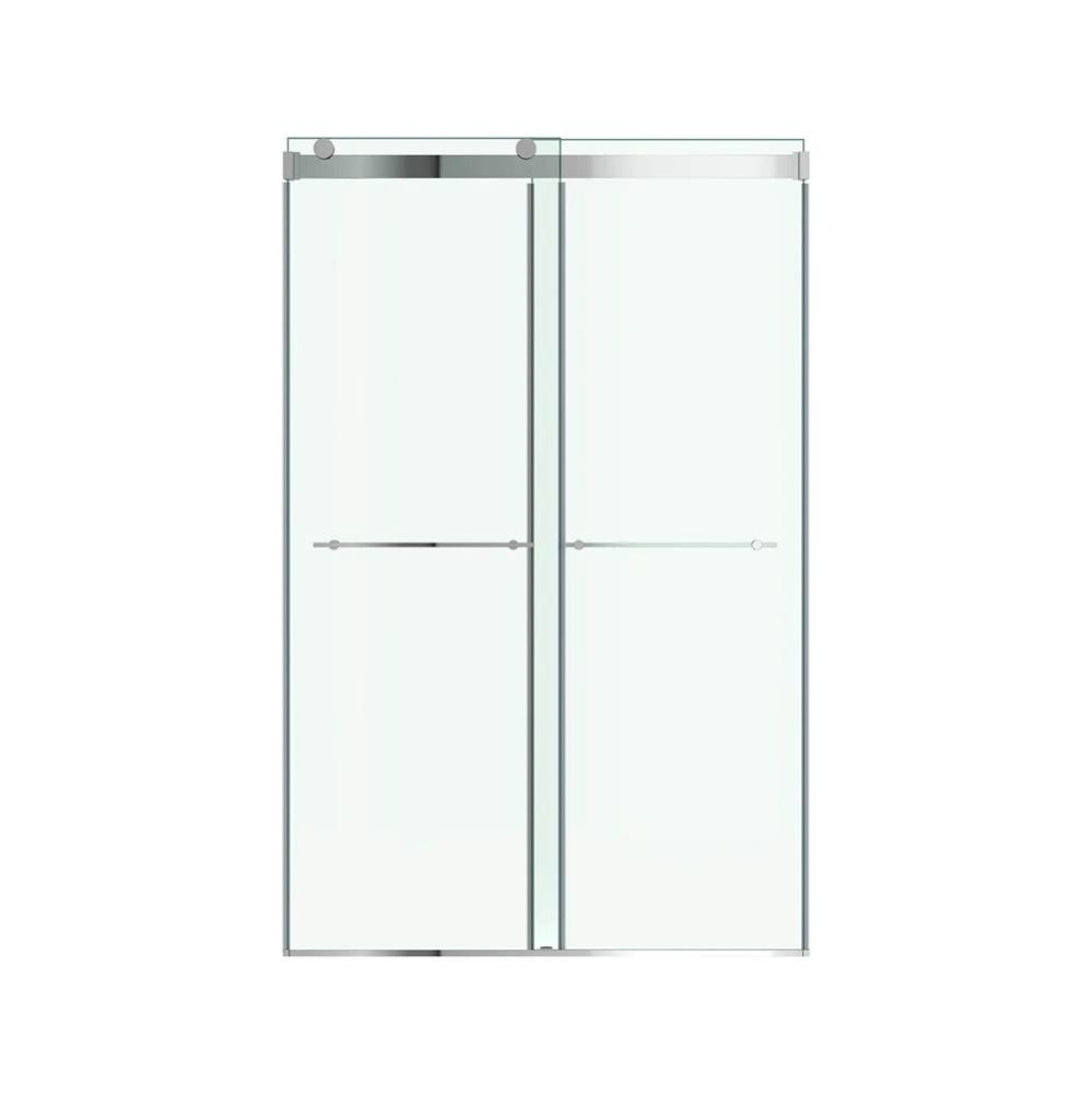 Aspirations 48 x 72-Inch Frameless Sliding Shower Door Silver Shine