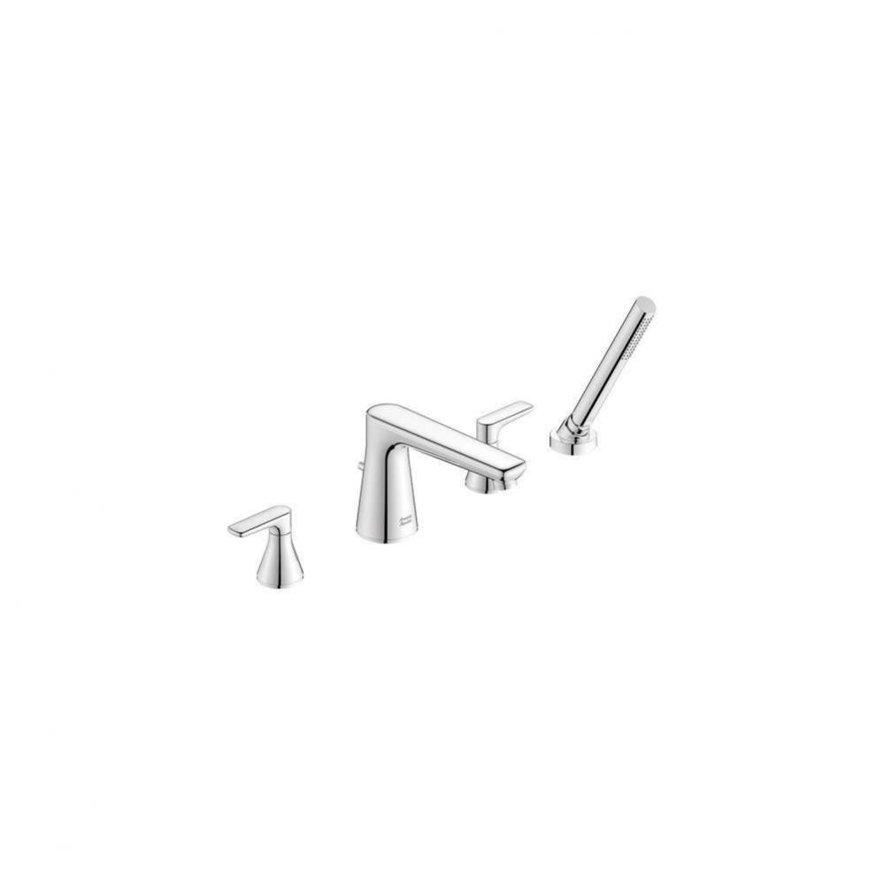 Aspirations Deck Mount Bathtub Faucet with Lever Handles and Personal Shower