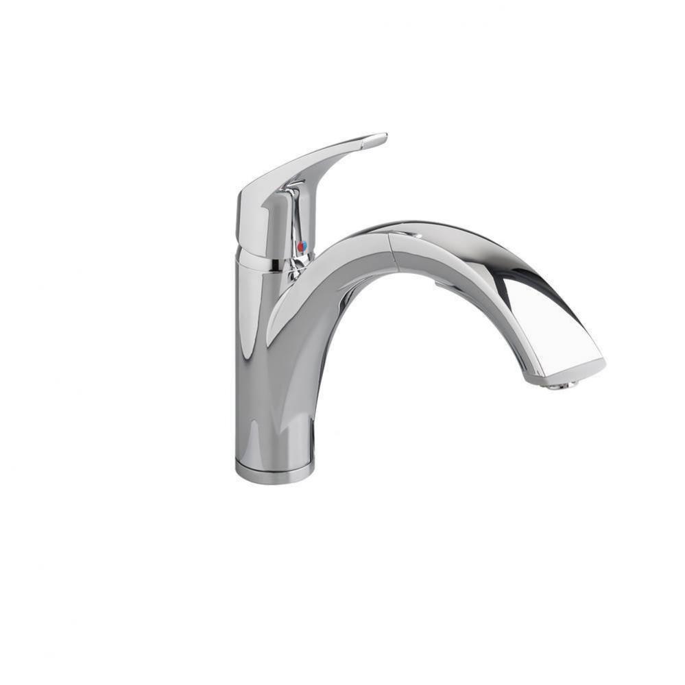 ARCH PULL OUT KITCHEN FAUCET W/PLATE