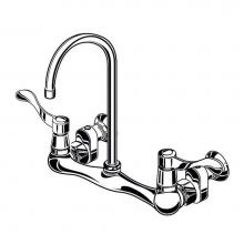 American Standard Canada 7293172H.002 - Heritage® Wall Mount Faucet With Gooseneck Spout, Wrist Blade Handles and Offset Shanks