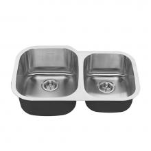 American Standard Canada 18CR.9322100S.075 - Portsmouth 32 x 21-Inch Stainless Steel Undermount Double Bowl Kitchen Sink