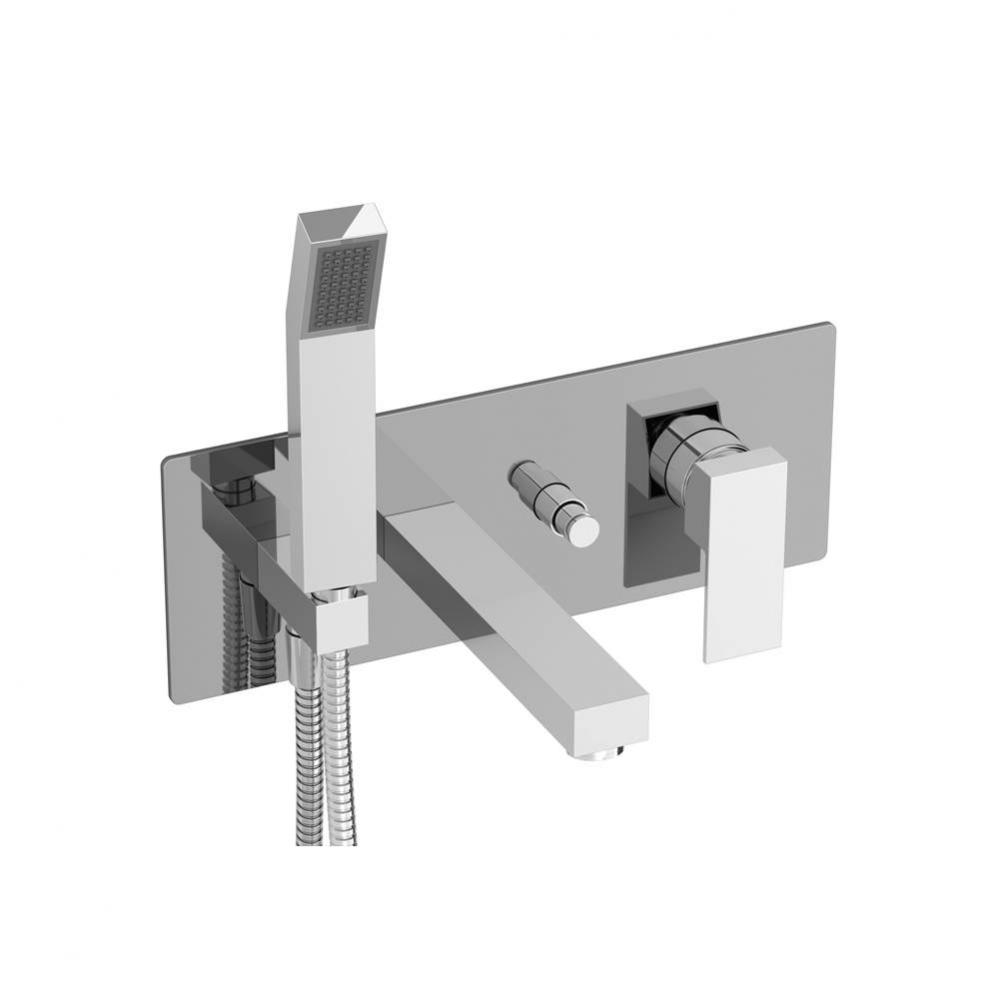 Wall-Mounted Tub Faucet With Hand Shower