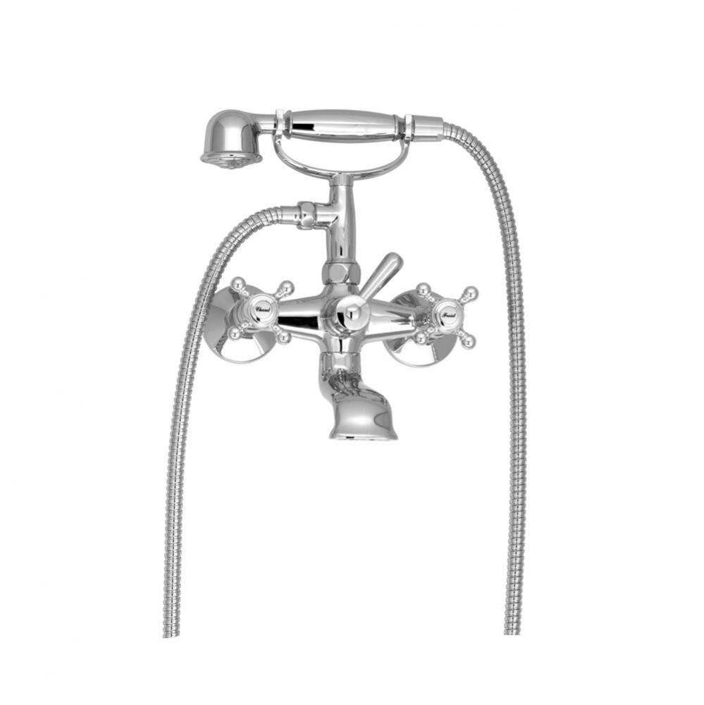 Exposed tub-shower mixer with hand shower